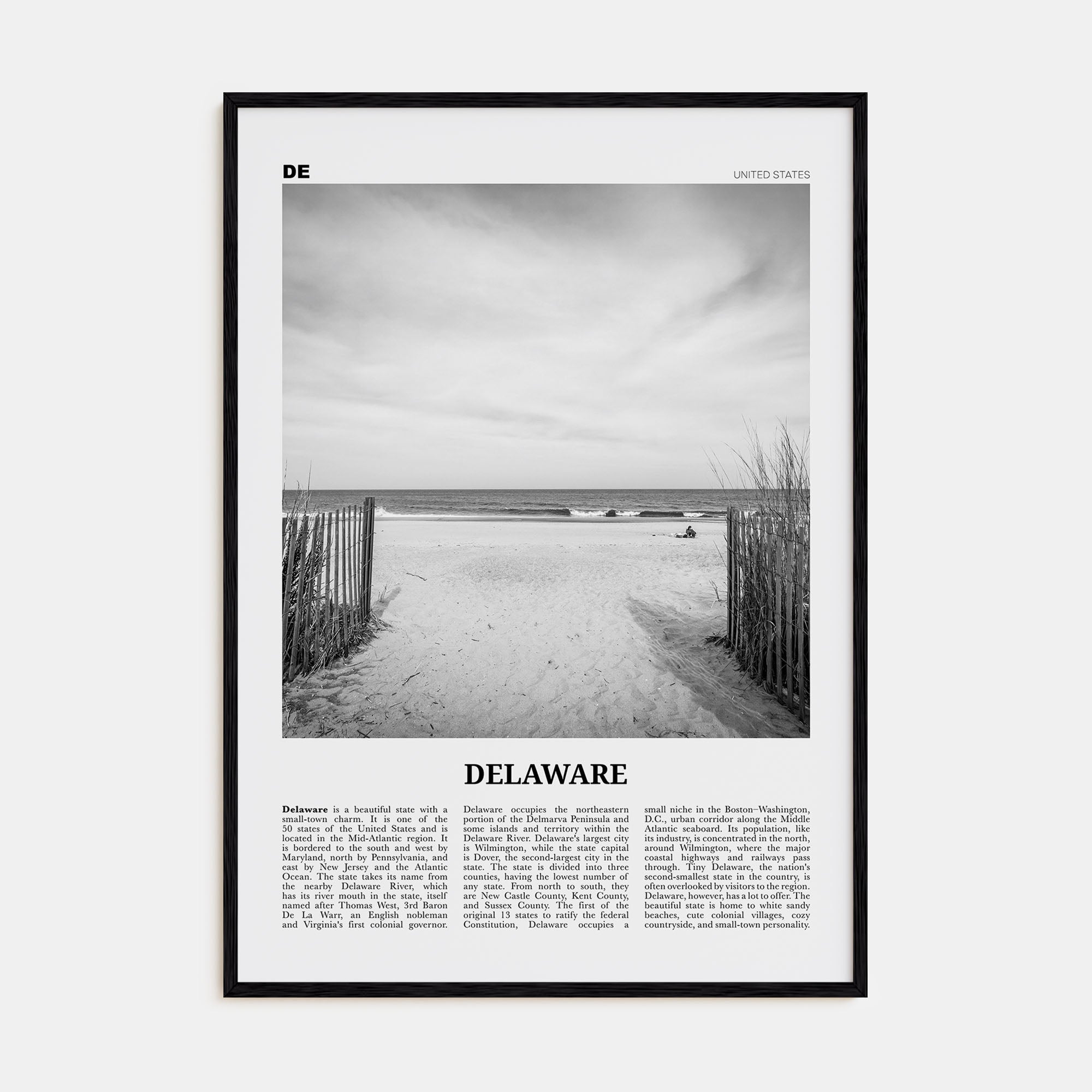 Delaware Travel B&W No 1 Poster