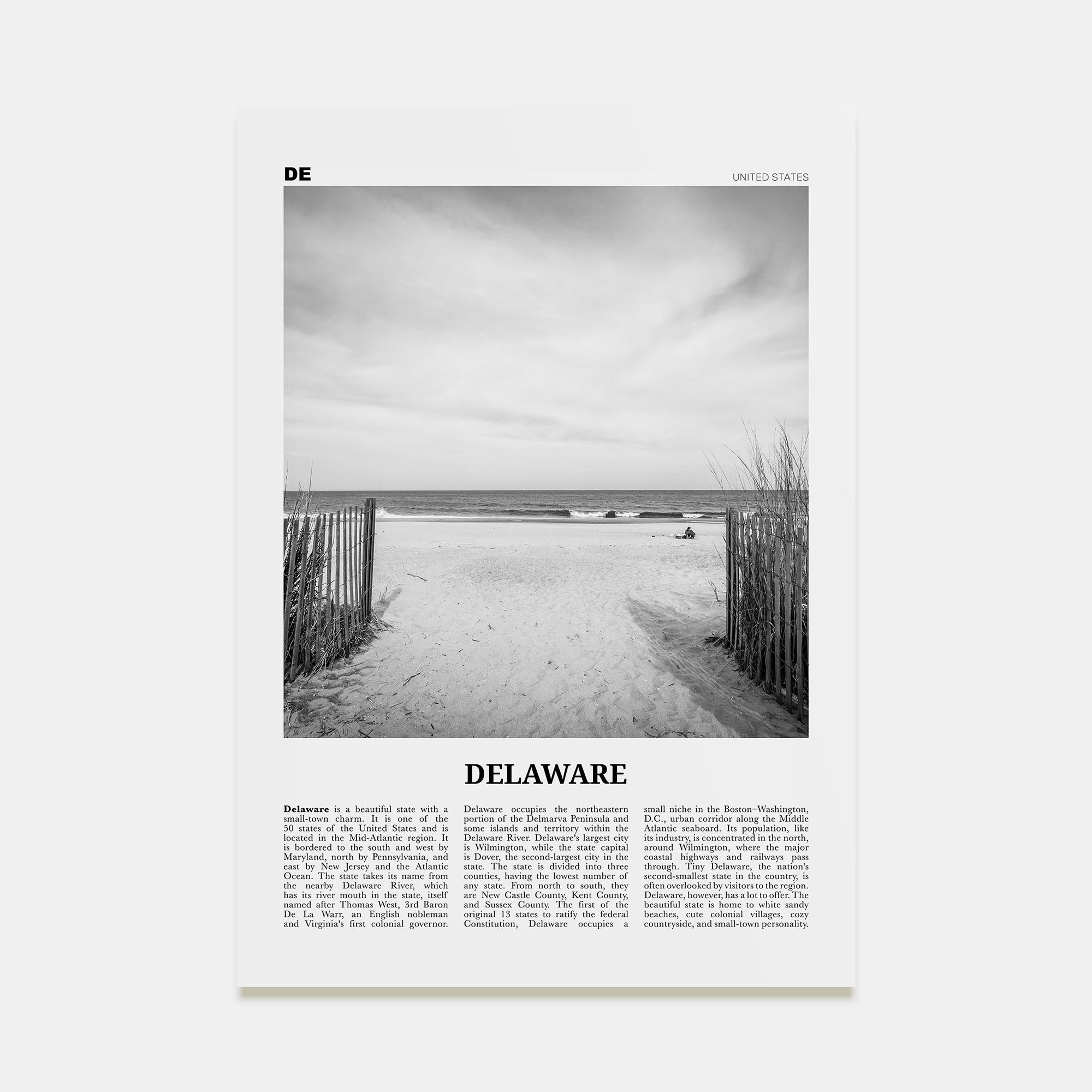 Delaware Travel B&W No 1 Poster