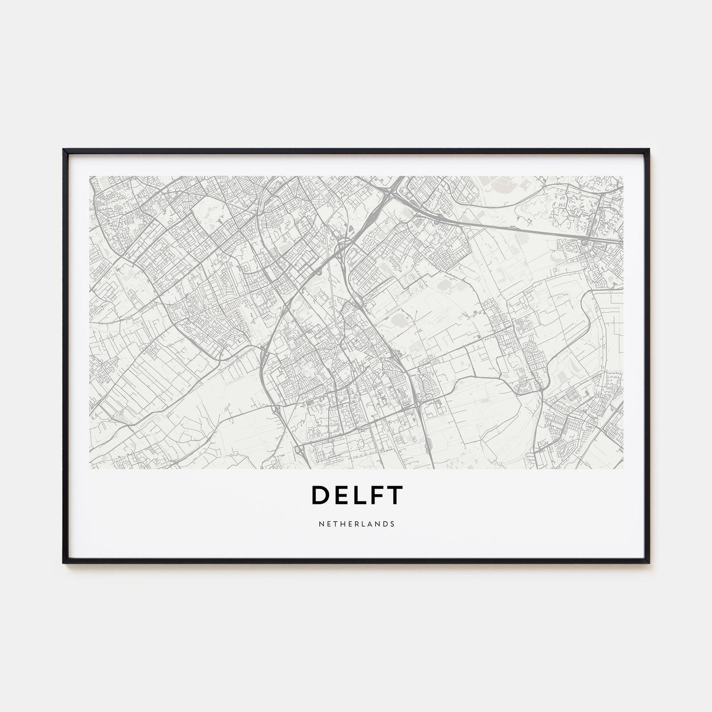 Delft Map Landscape Poster