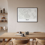 Delft Map Landscape Poster