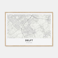 Delft Map Landscape Poster