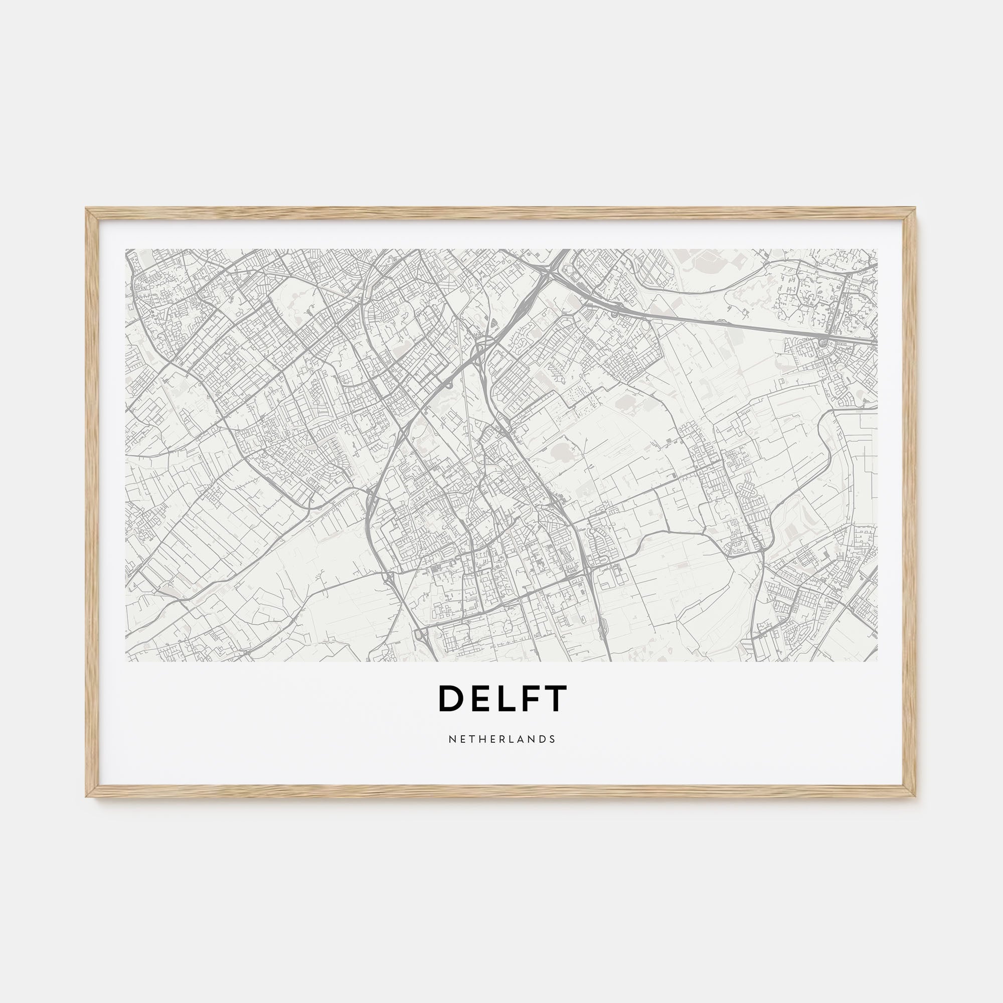 Delft Map Landscape Poster