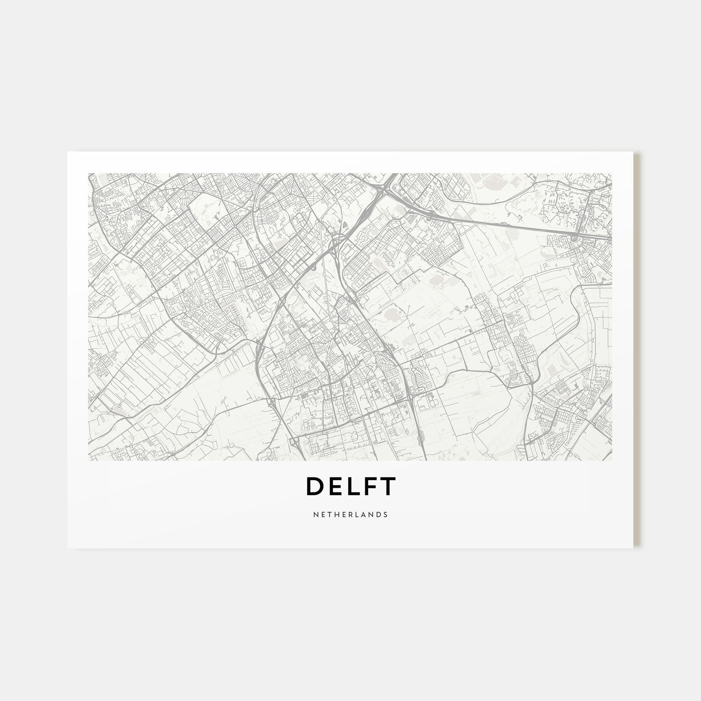 Delft Map Landscape Poster