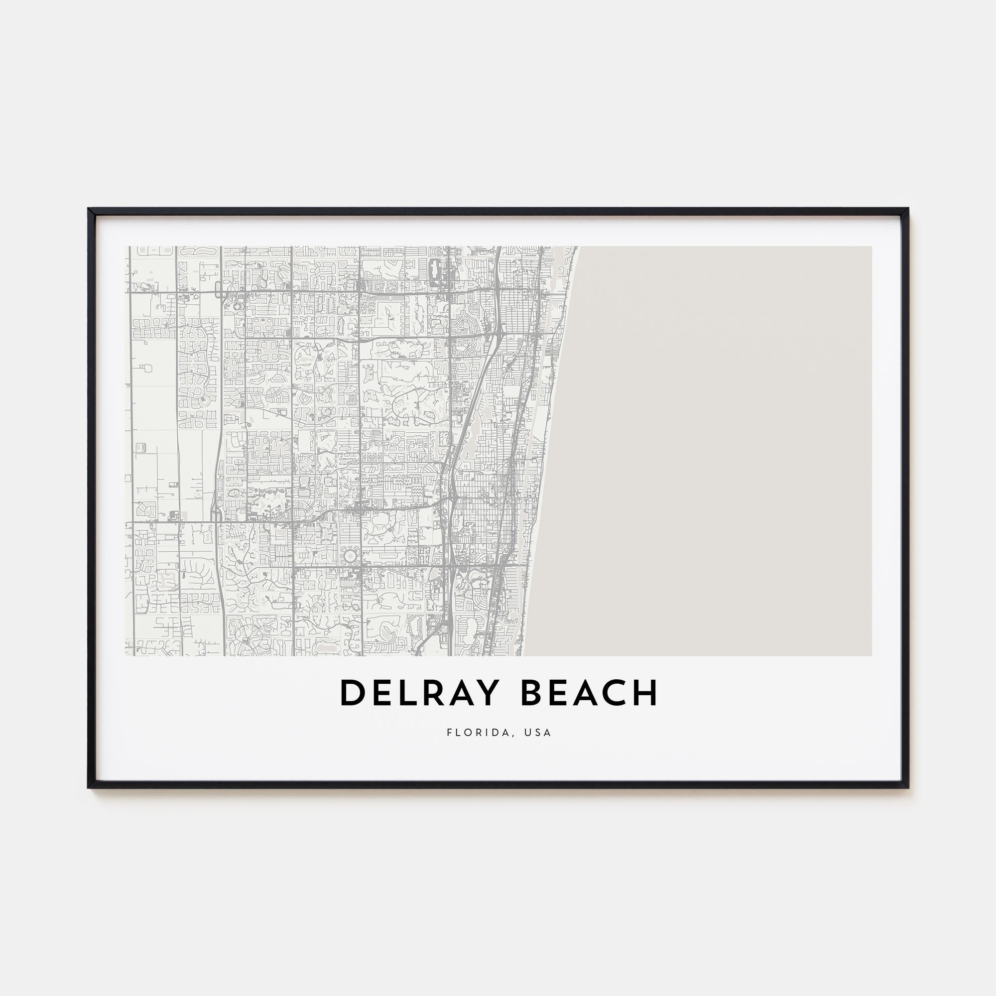 Delray Beach Map Landscape Poster