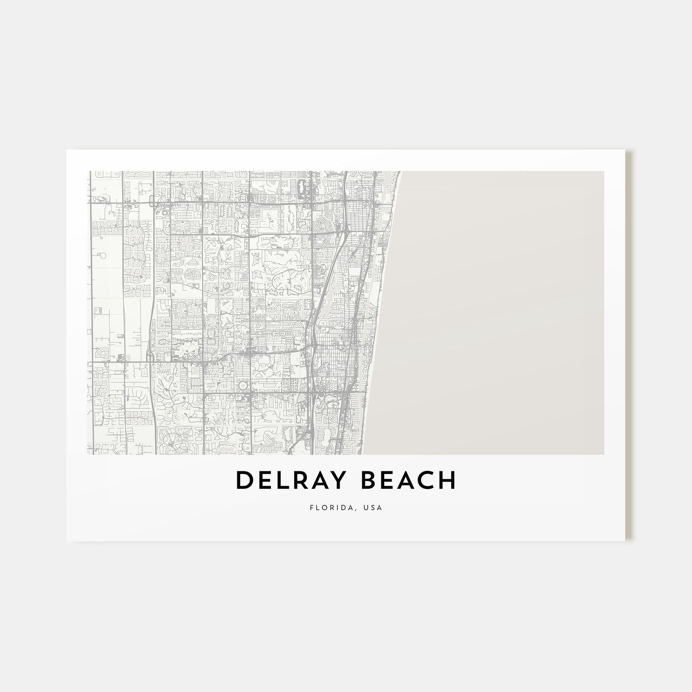 Delray Beach Map Landscape Poster