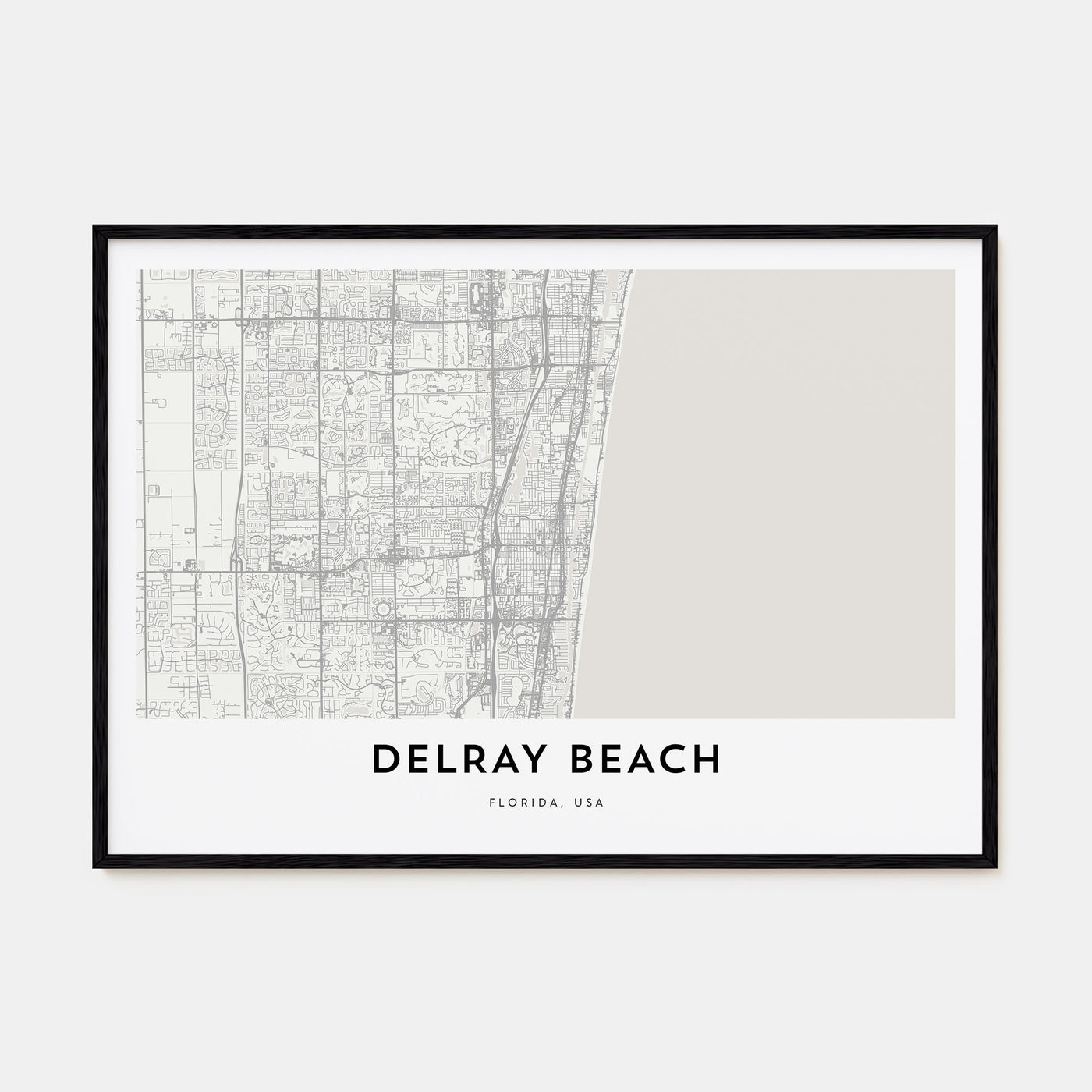 Delray Beach Map Landscape Poster