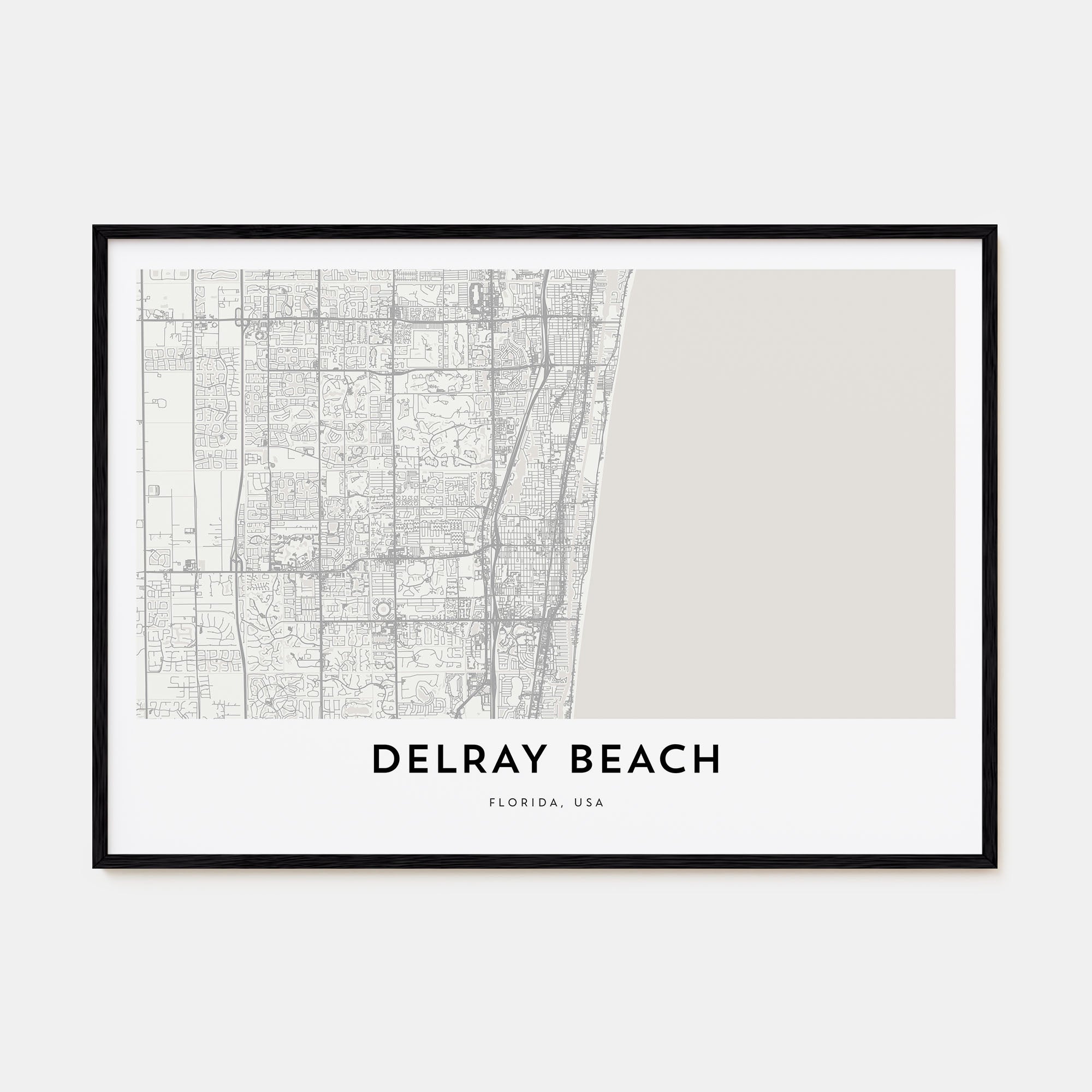 Delray Beach Map Landscape Poster
