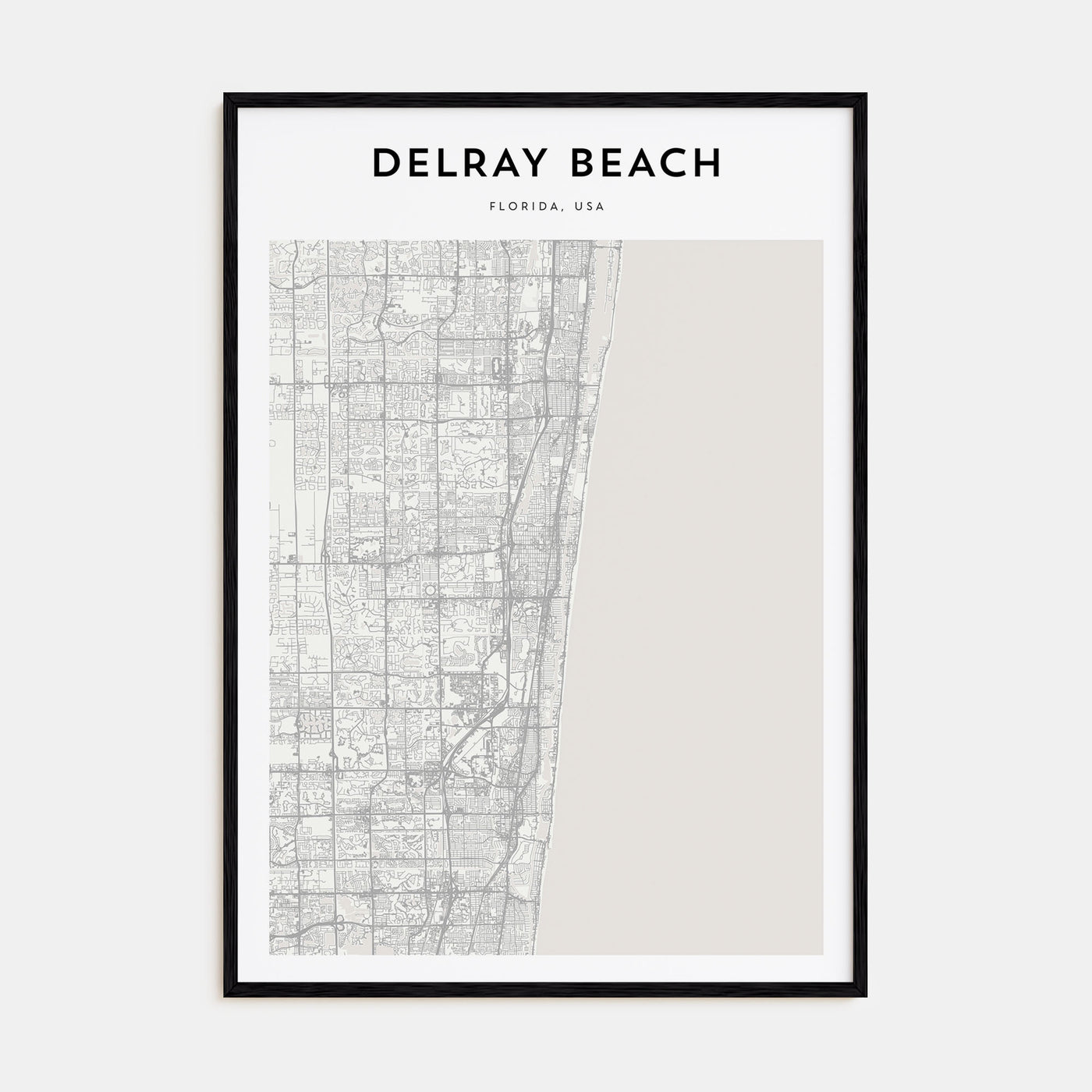 Delray Beach Map Portrait Poster