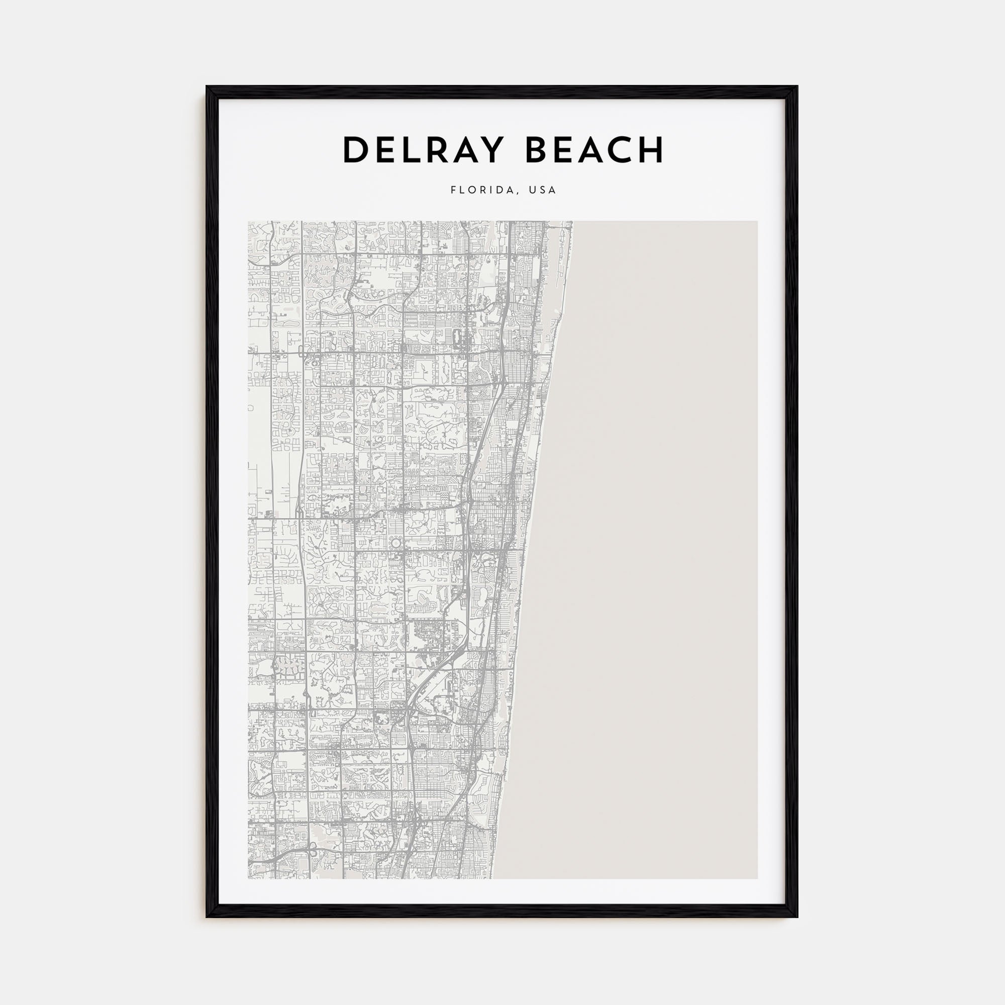 Delray Beach Map Portrait Poster
