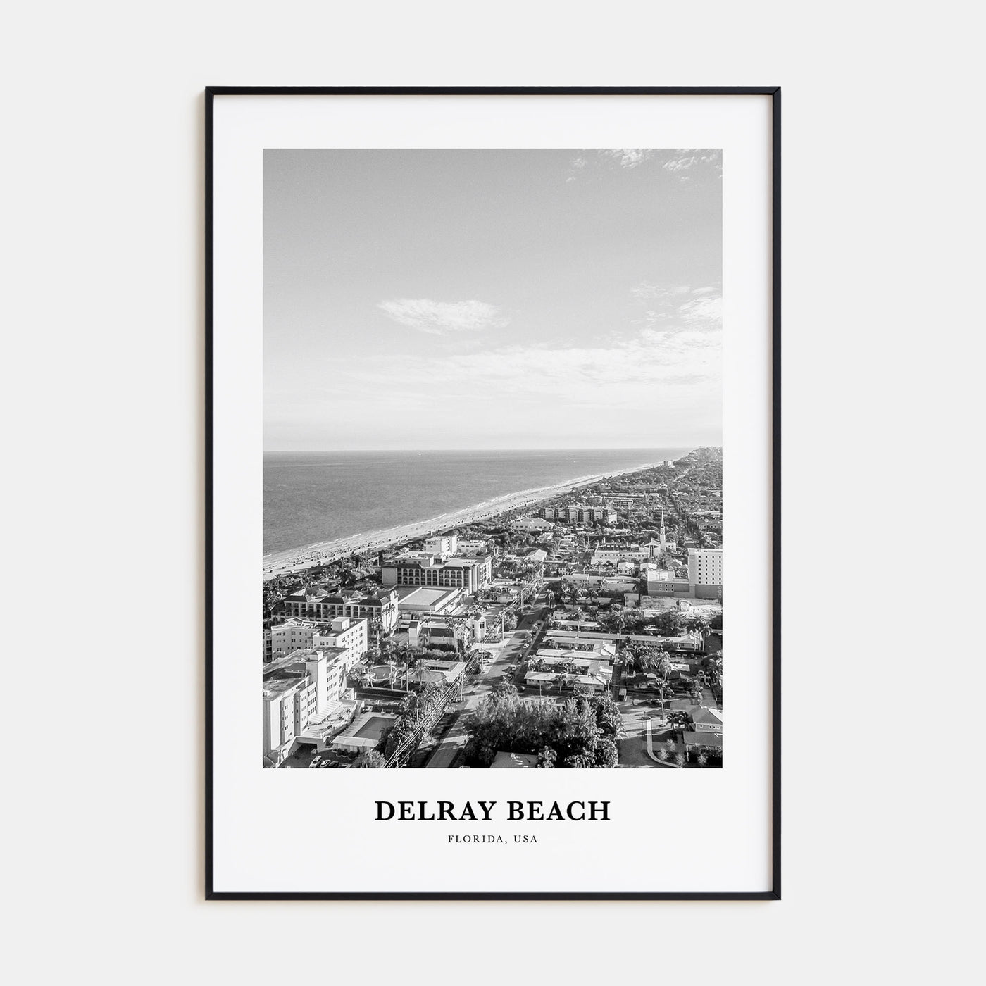 Delray Beach Portrait B&W Poster