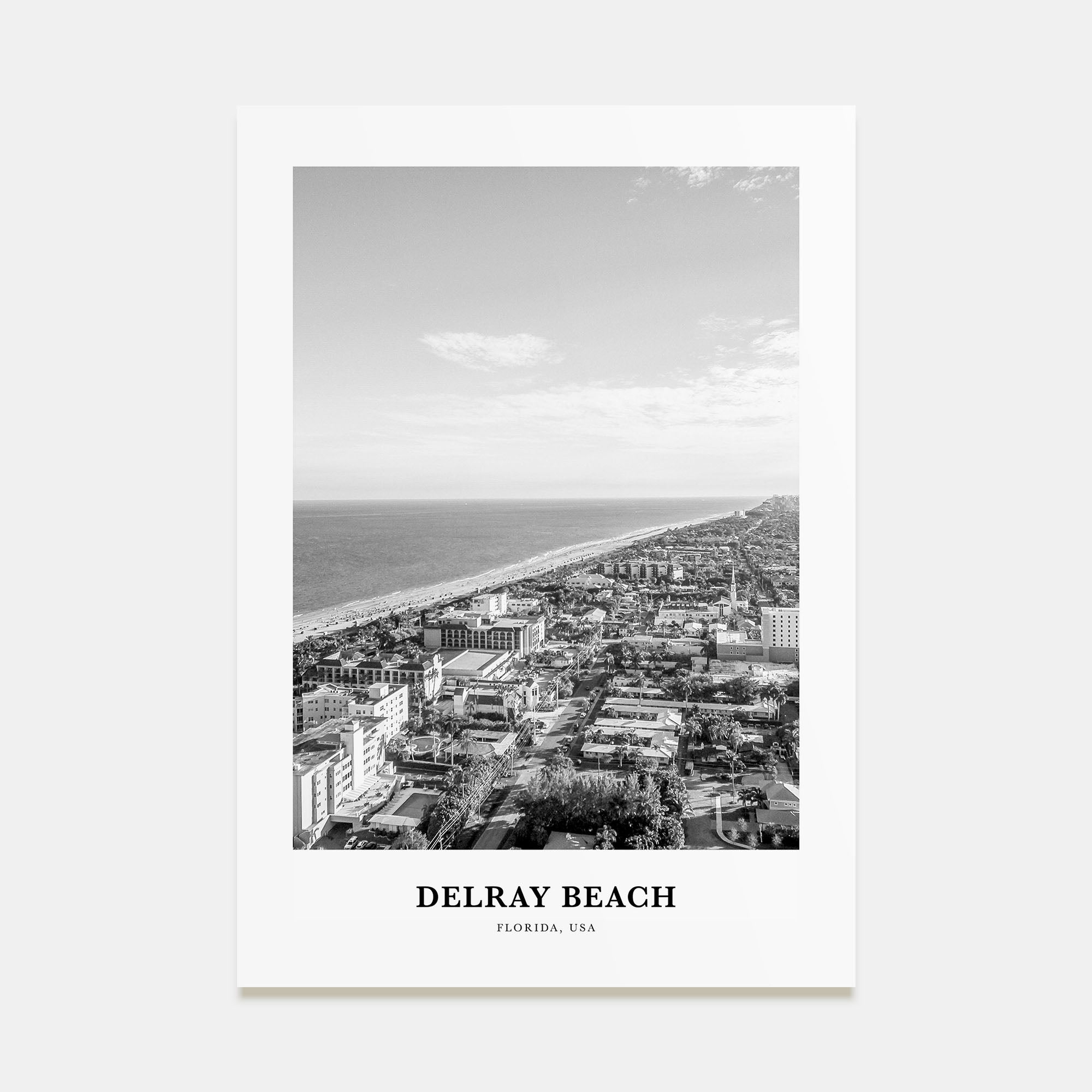 Delray Beach Portrait B&W Poster