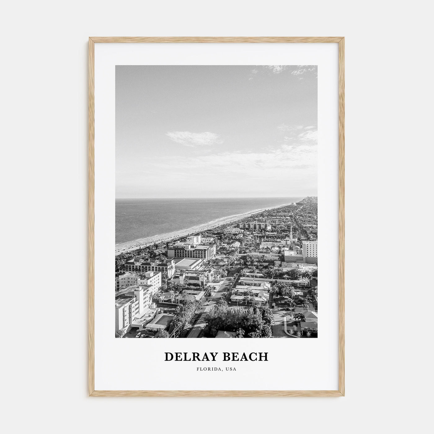 Delray Beach Portrait B&W Poster