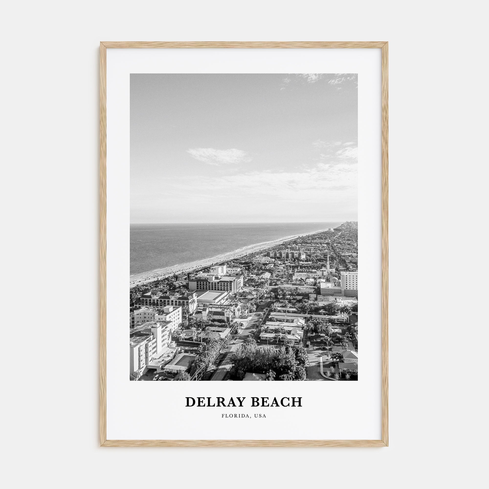 Delray Beach Portrait B&W Poster