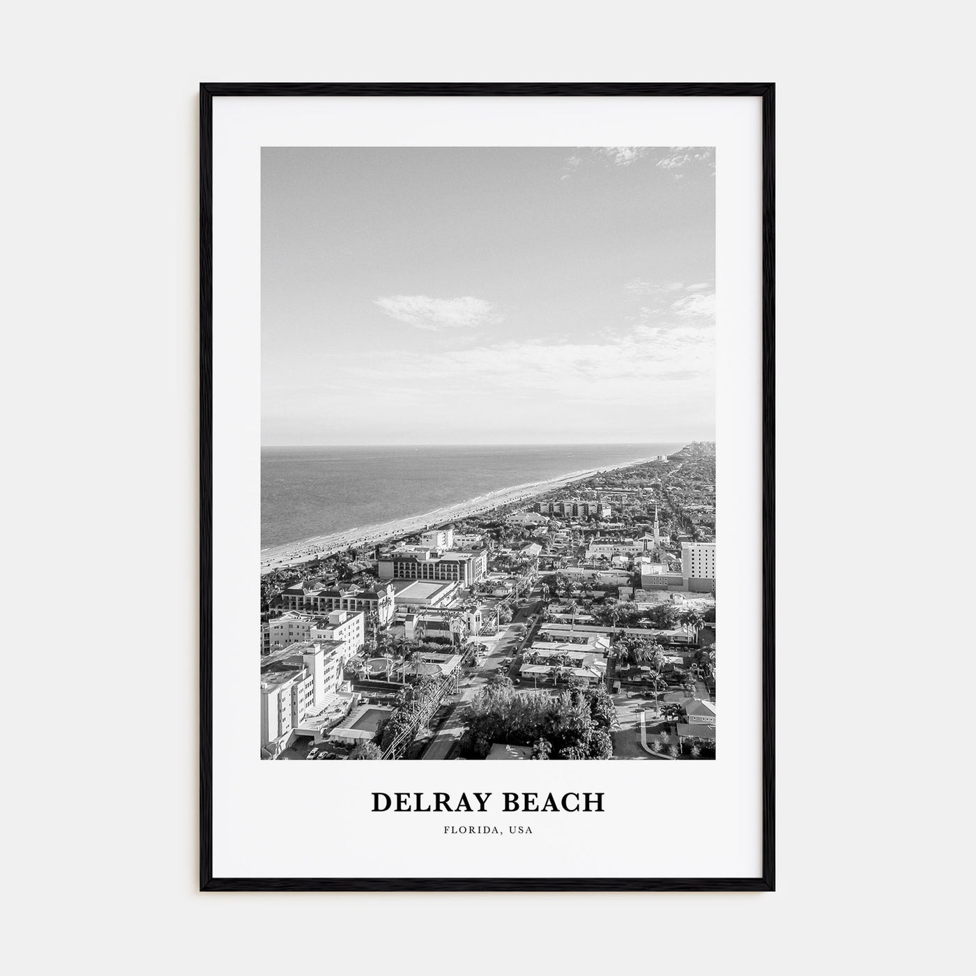 Delray Beach Portrait B&W Poster