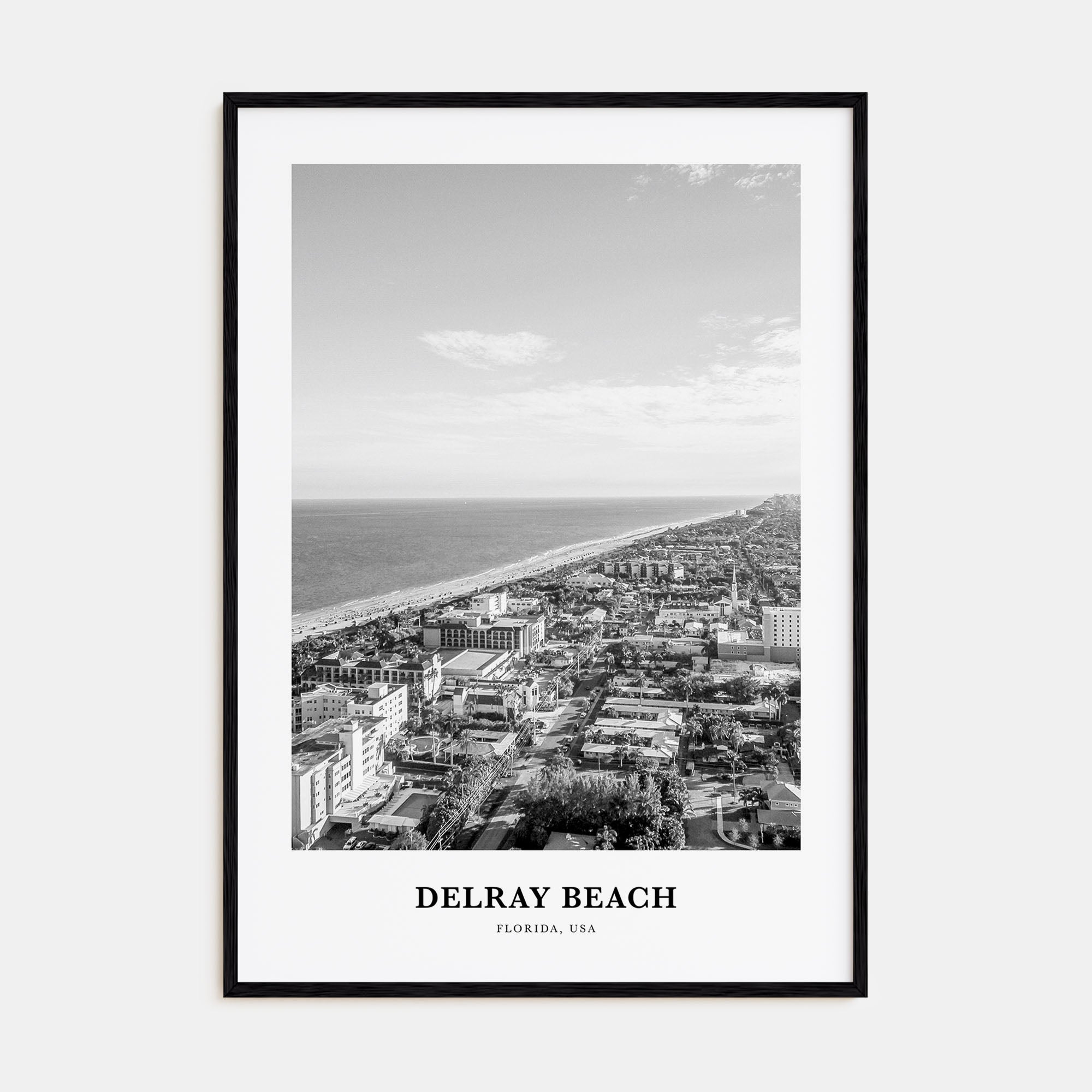 Delray Beach Portrait B&W Poster