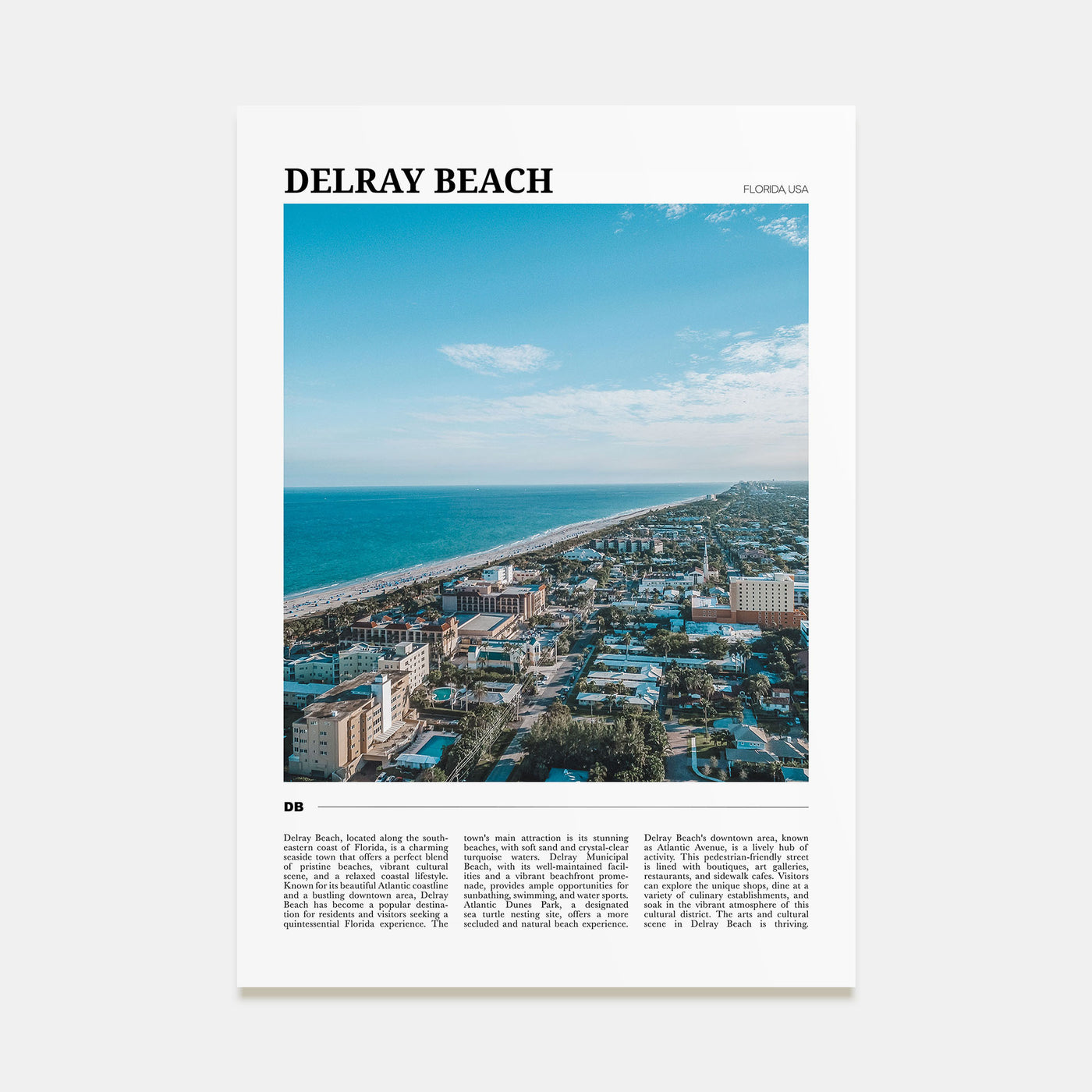 Delray Beach Travel Color Poster