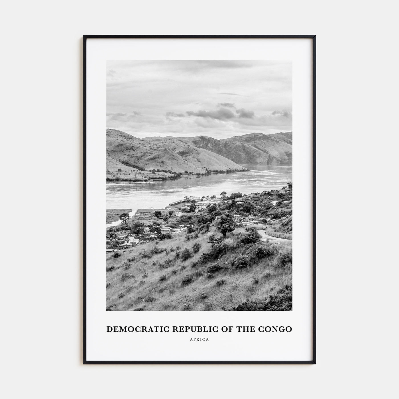 Democratic Republic of the Congo Portrait B&W Poster