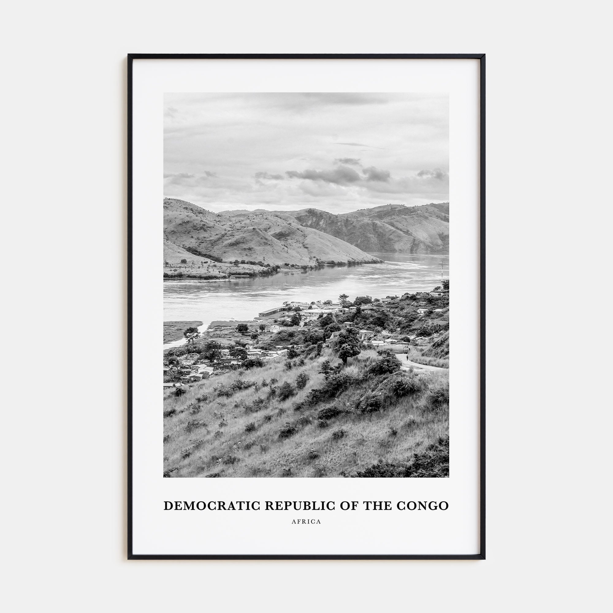 Democratic Republic of the Congo Portrait B&W Poster