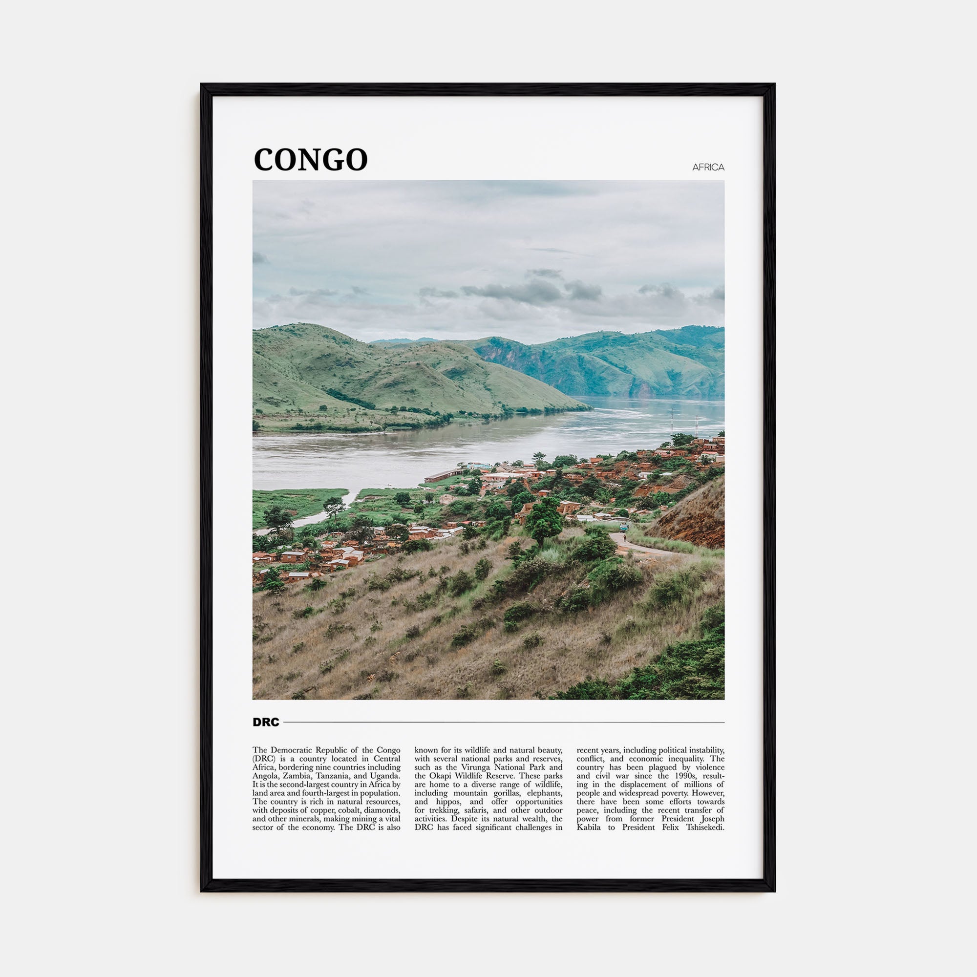 Democratic Republic of the Congo Travel Color Poster