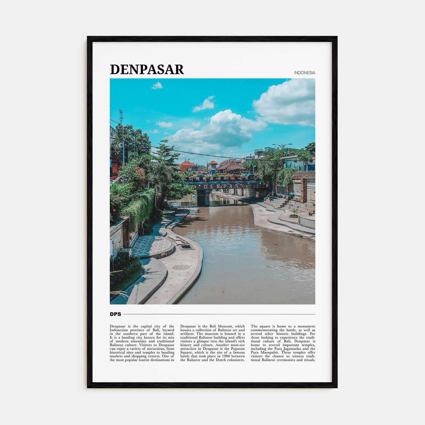 Denpasar Travel Color Poster