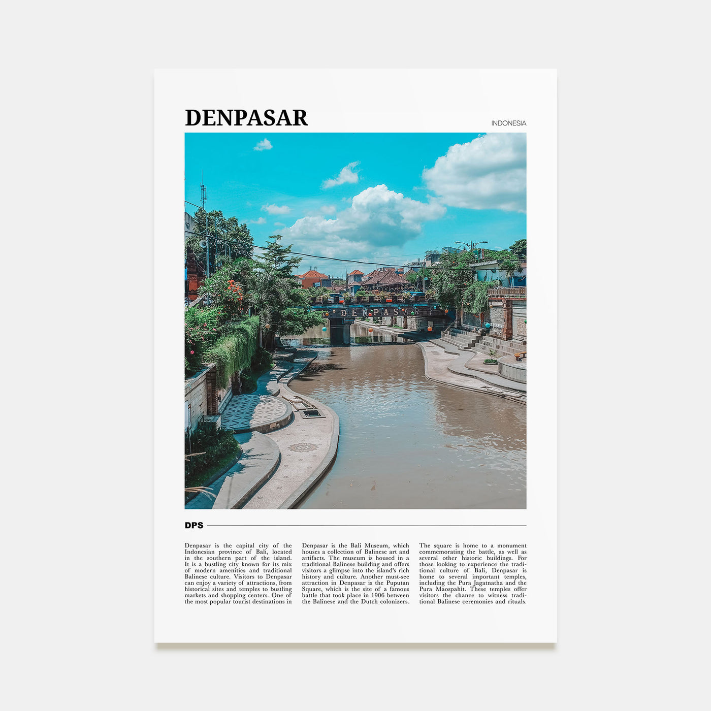 Denpasar Travel Color Poster