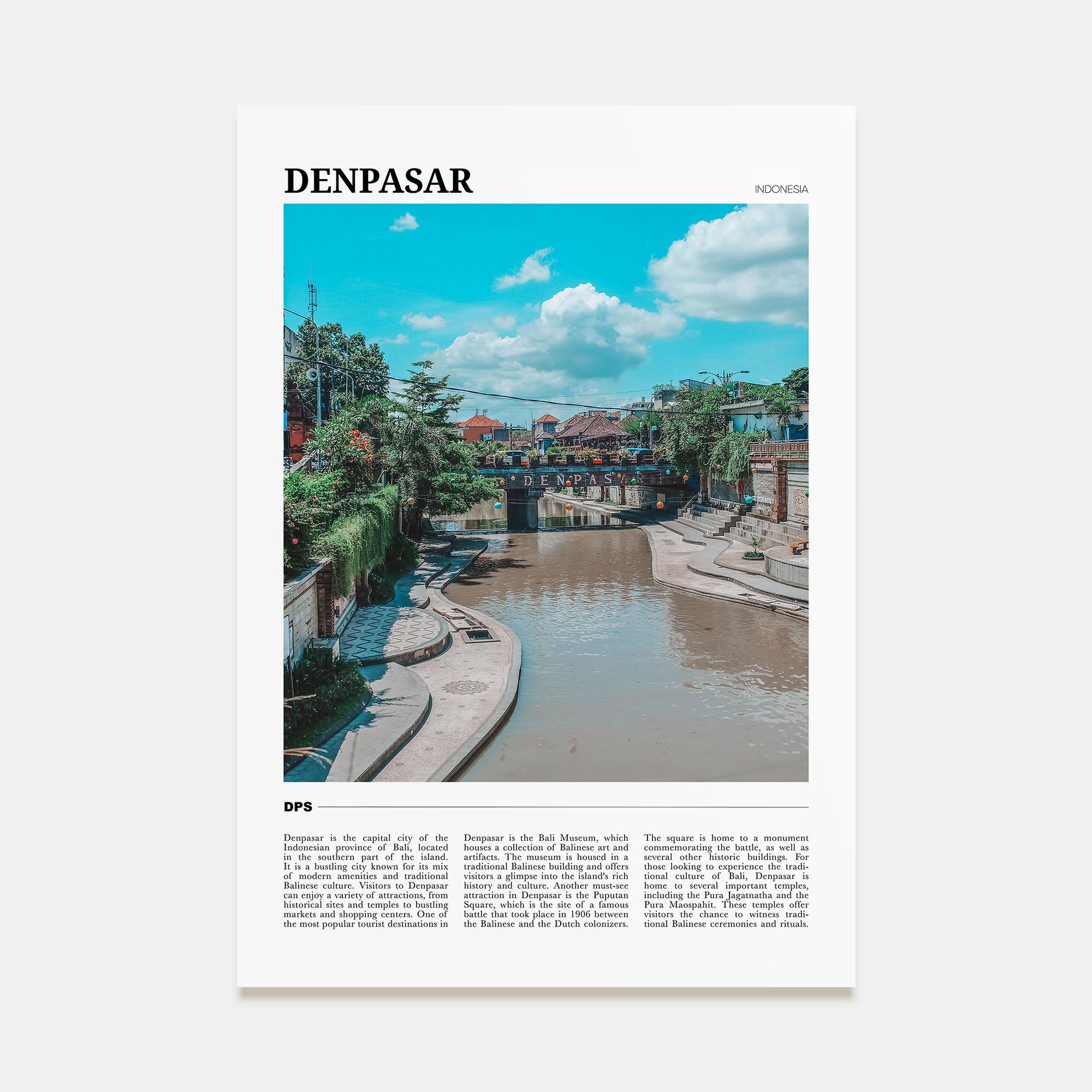 Denpasar Travel Color Poster