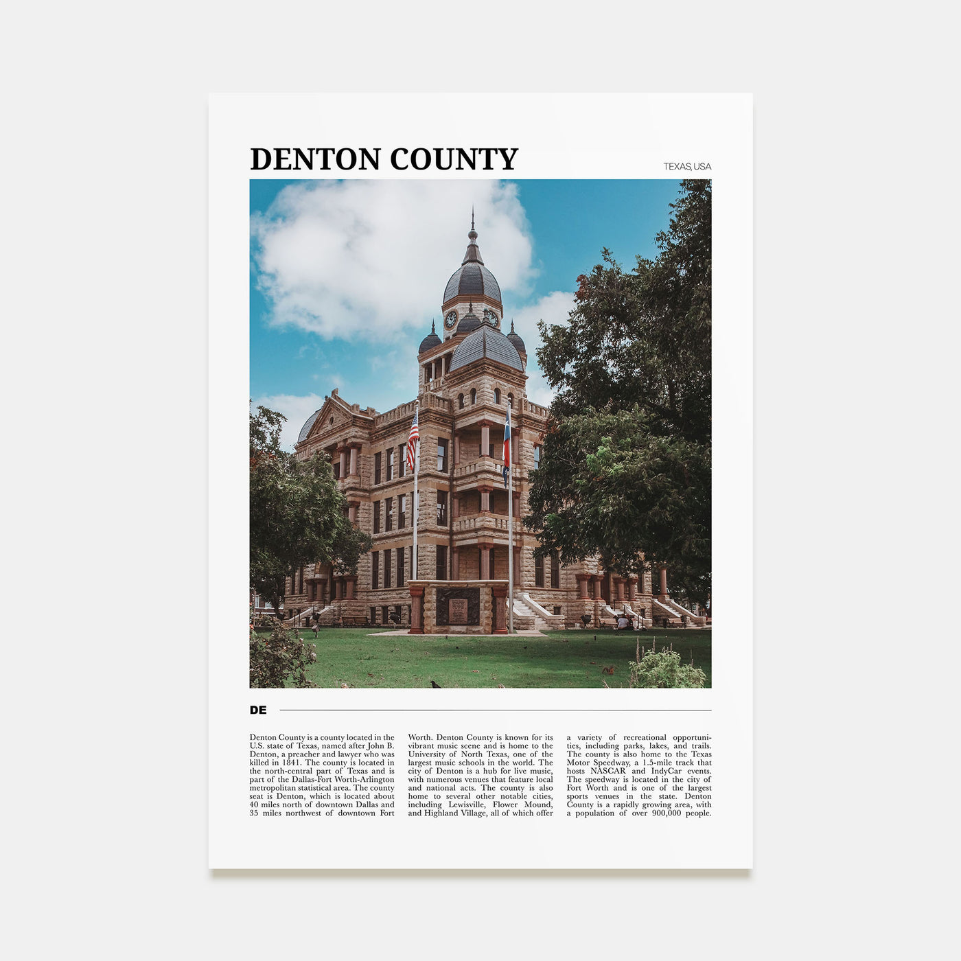 Denton County Travel Color Poster