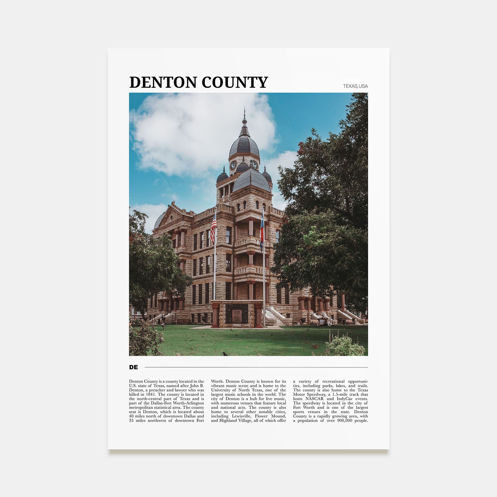 Denton County Travel Color Poster