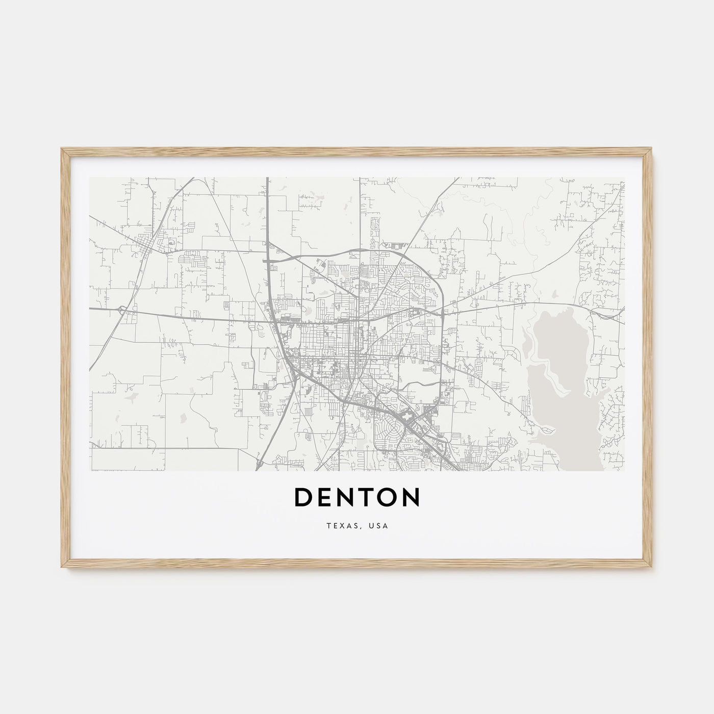 Denton Map Landscape Poster