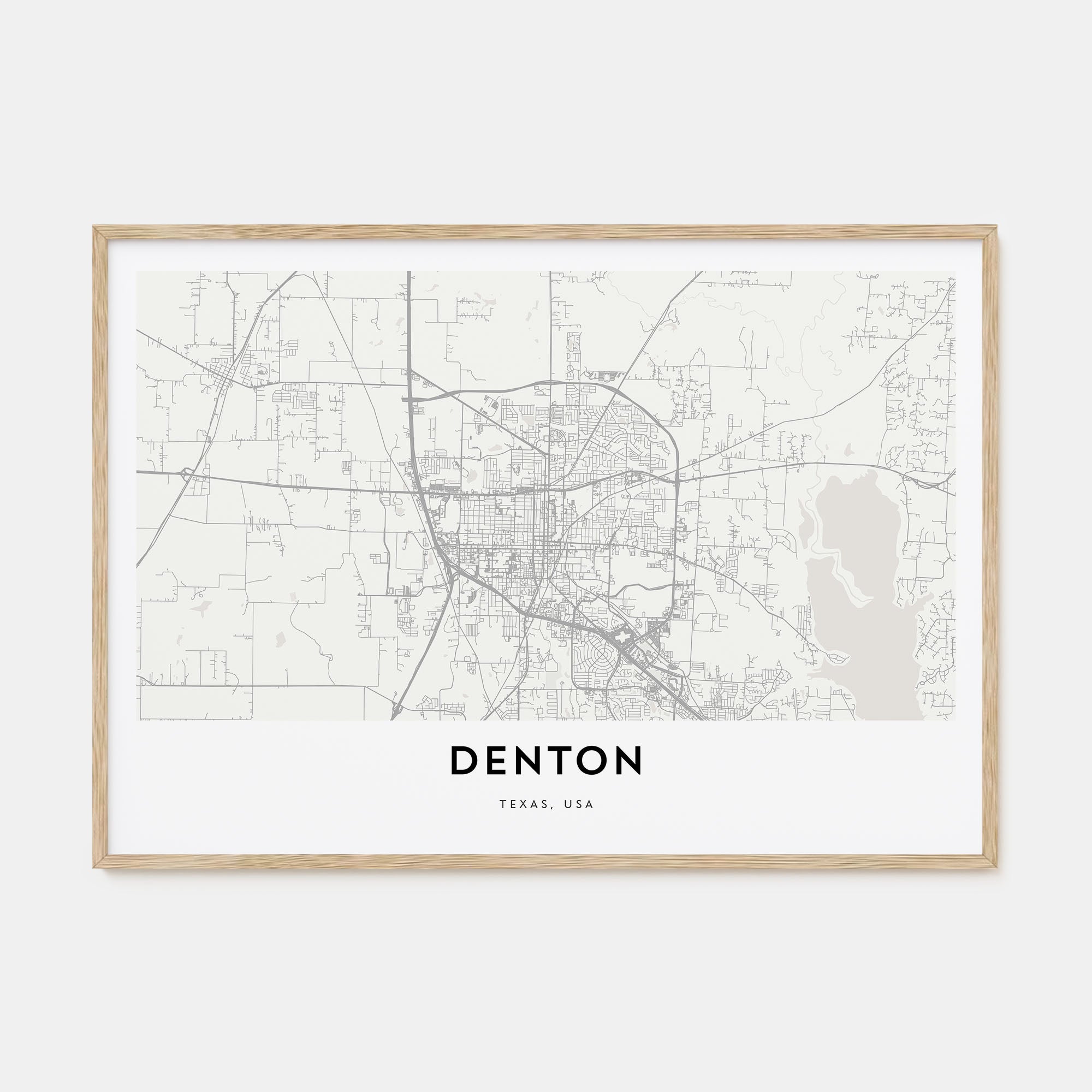 Denton Map Landscape Poster