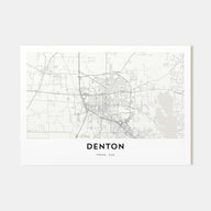 Denton Map Landscape Poster