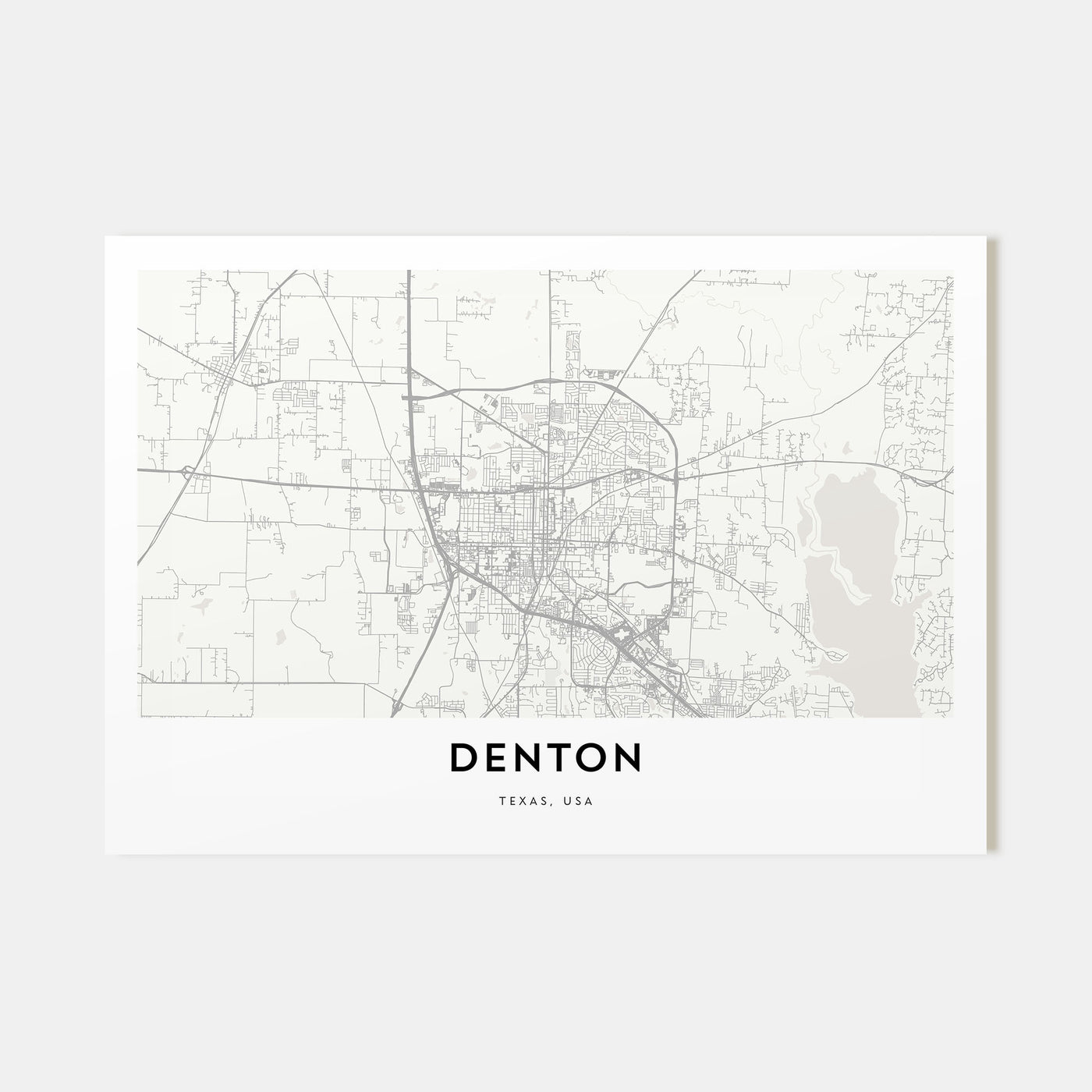 Denton Map Landscape Poster