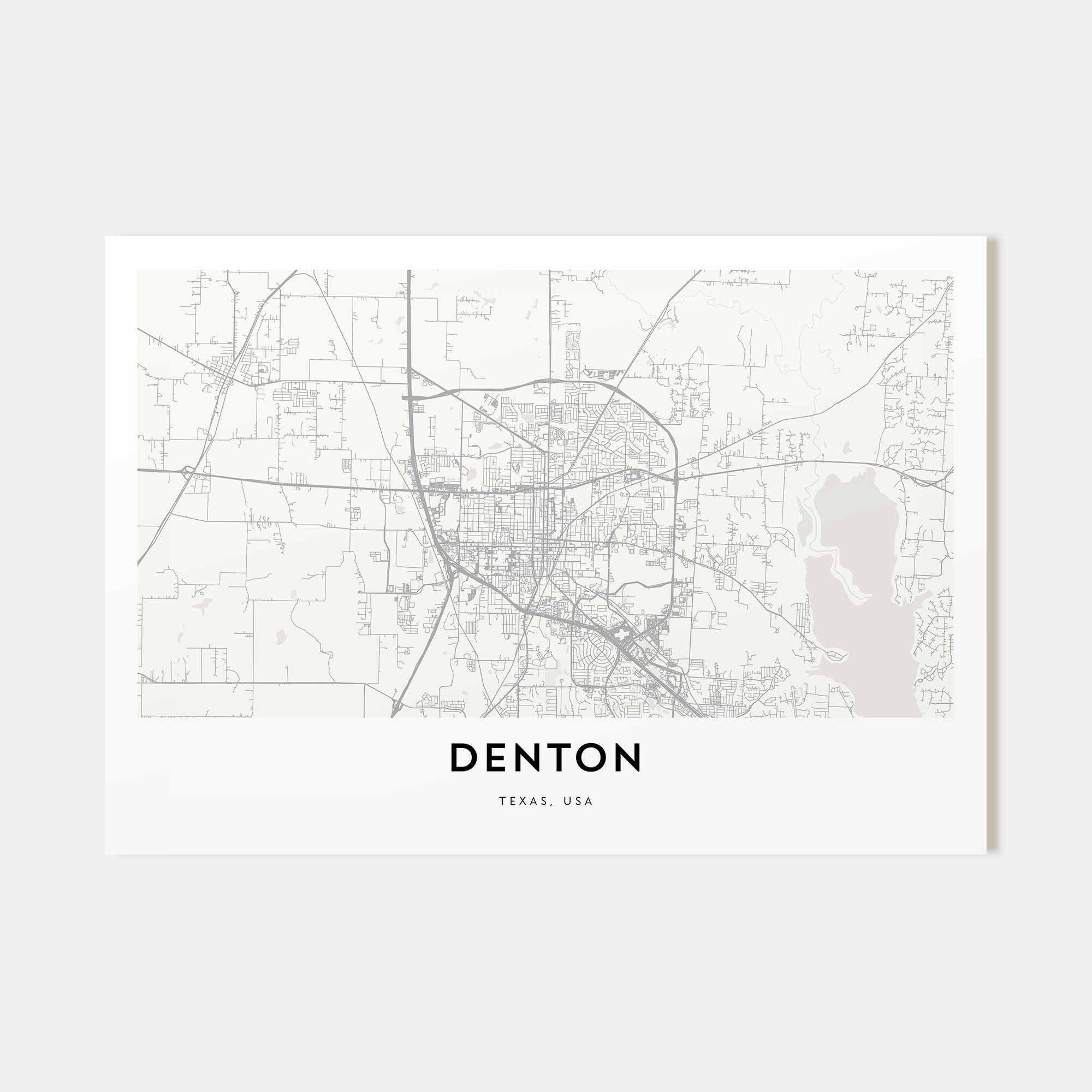 Denton Map Landscape Poster