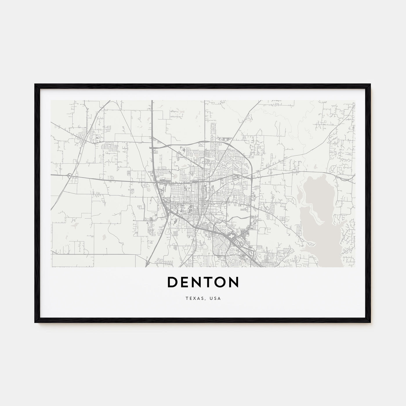 Denton Map Landscape Poster