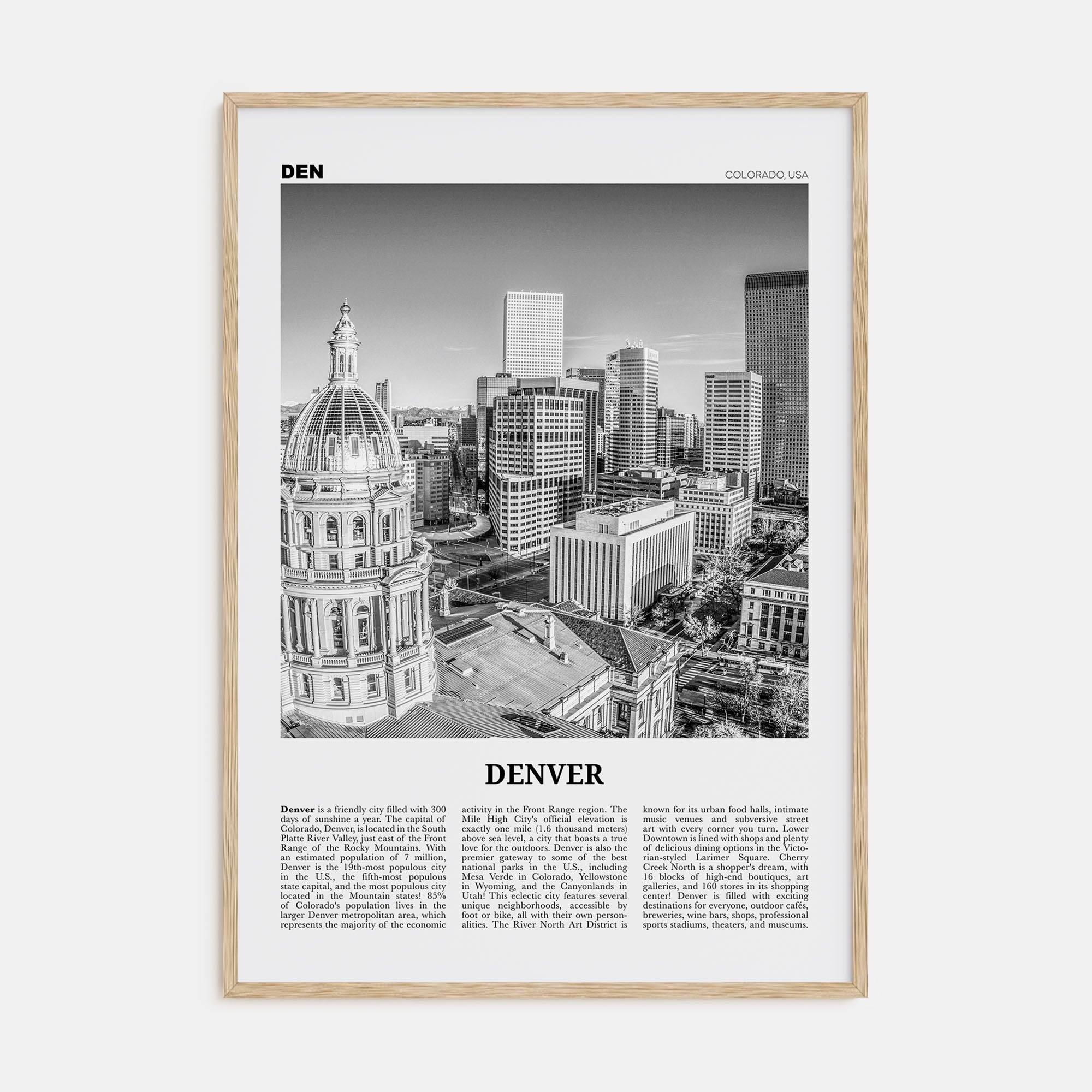 Denver Travel B&W No 2 Poster