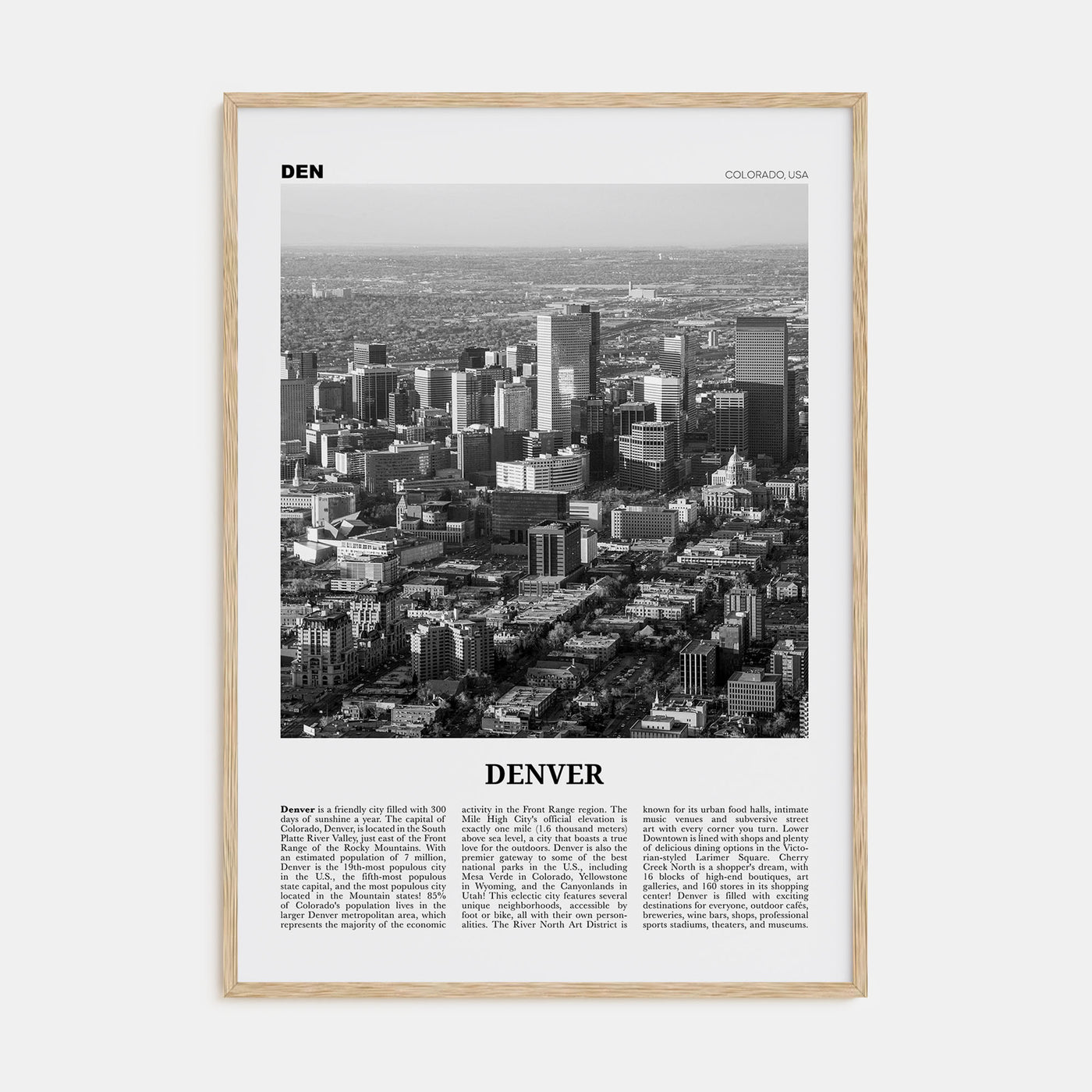 Denver Travel B&W No 3 Poster