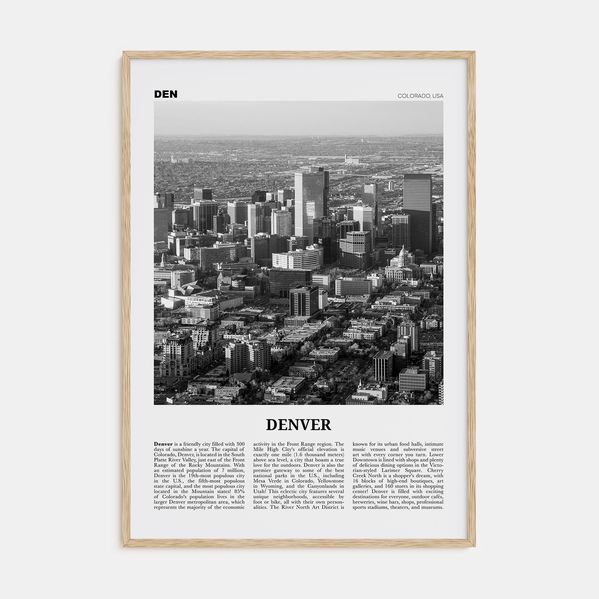 Denver Travel B&W No 3 Poster