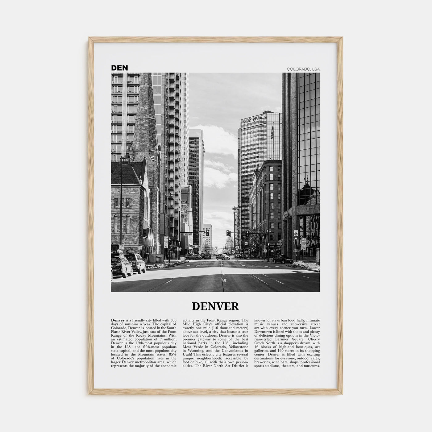 Denver Travel B&W No 4 Poster