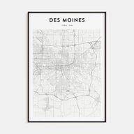 Des Moines Map Portrait Poster