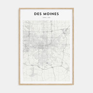 Des Moines Map Portrait Poster