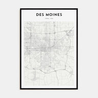 Des Moines Map Portrait Poster