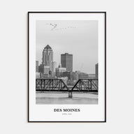 Des Moines Portrait B&W No 1 Poster