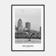 Des Moines Portrait B&W No 1 Poster
