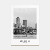 Des Moines Portrait B&W No 1 Poster