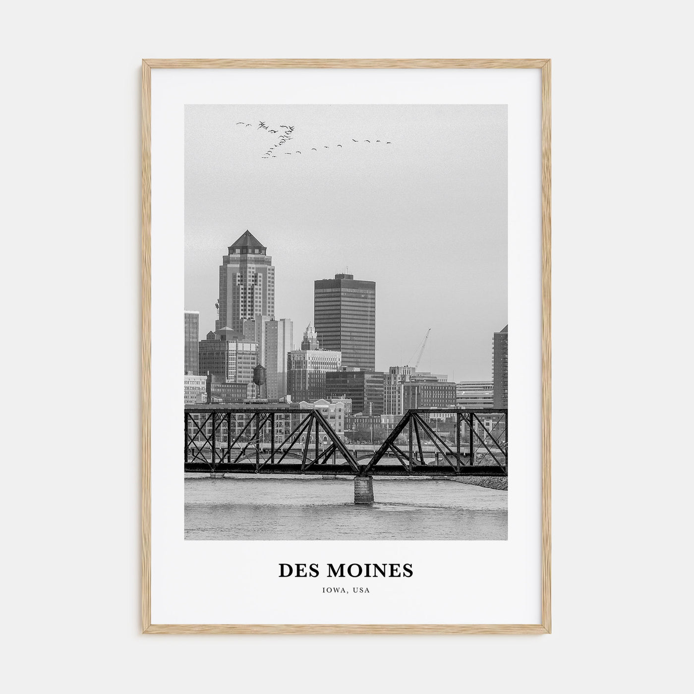 Des Moines Portrait B&W No 1 Poster