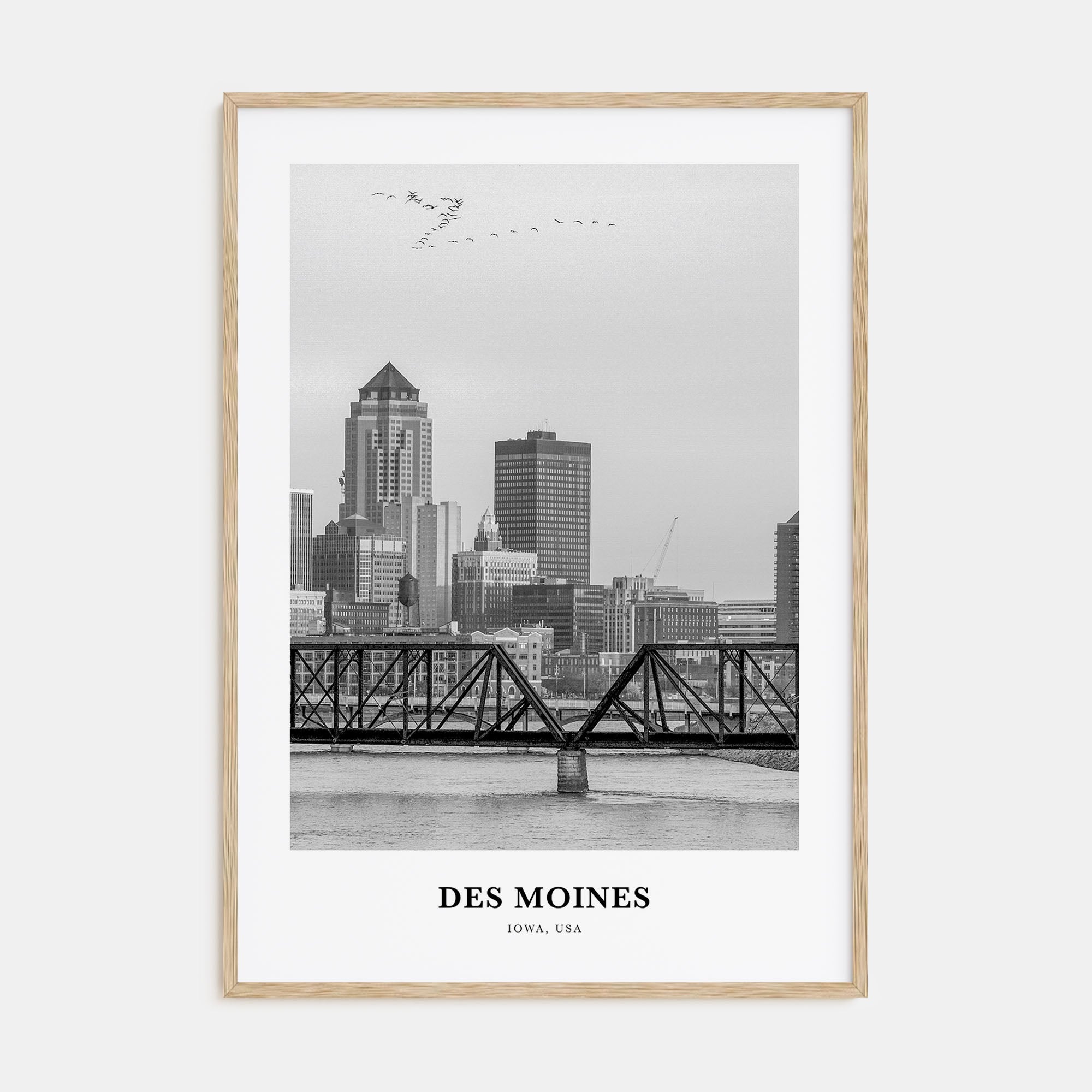 Des Moines Portrait B&W No 1 Poster