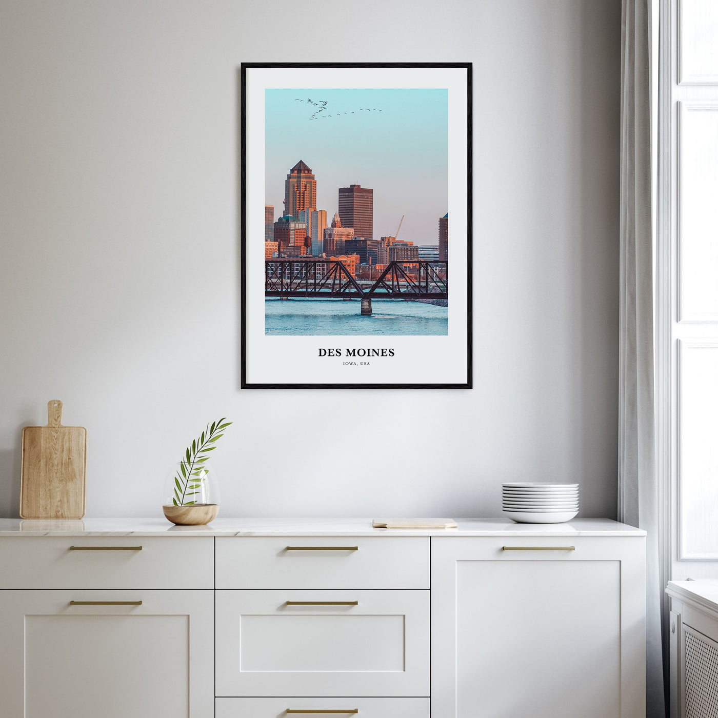 Des Moines Portrait Color No 2 Poster