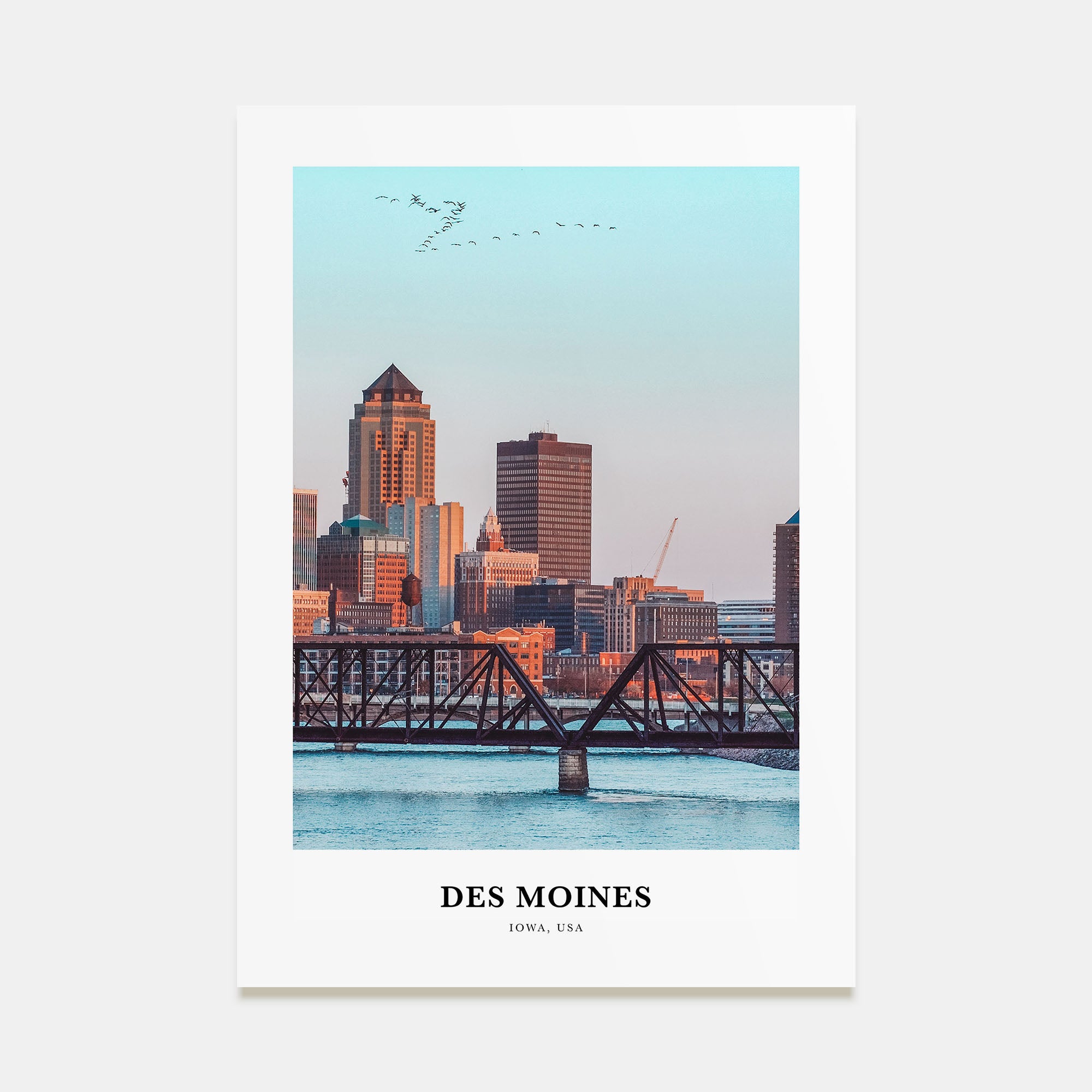 Des Moines Portrait Color No 2 Poster