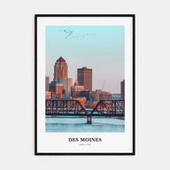 Des Moines Portrait Color No 2 Poster