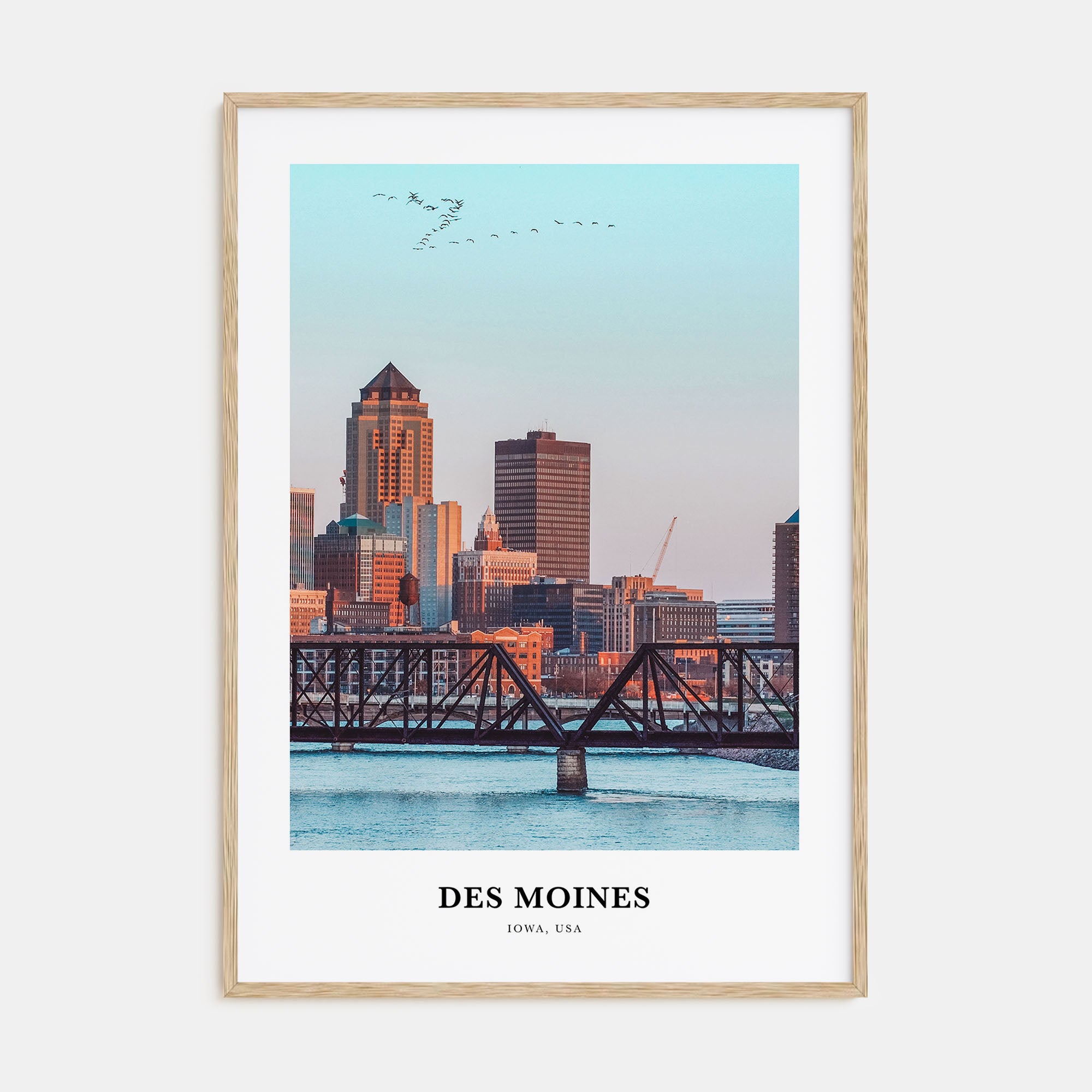 Des Moines Portrait Color No 2 Poster